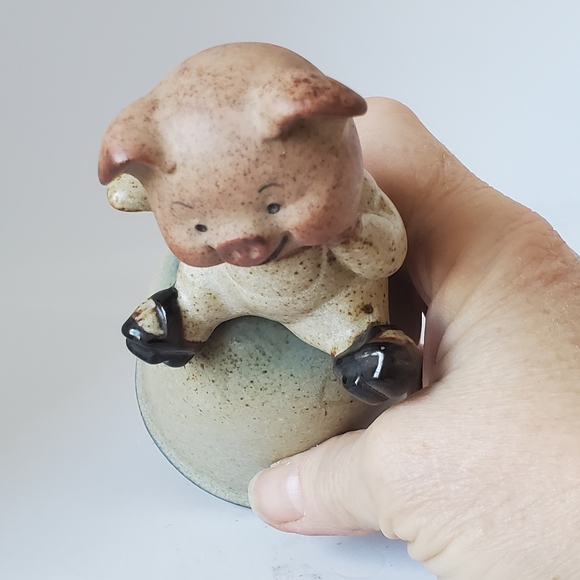 Stoneware Piggy Bell Vintage made in Japan Pig Collectible - Picture 6 of 10